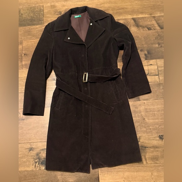 United Colors Of Benetton Dark Brown Trench Coat - Picture 1 of 6